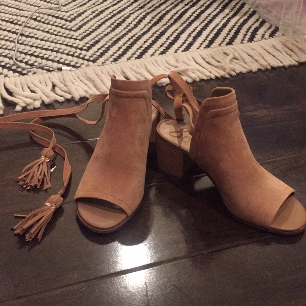 Sam Edelman Sampson open toe leather booties